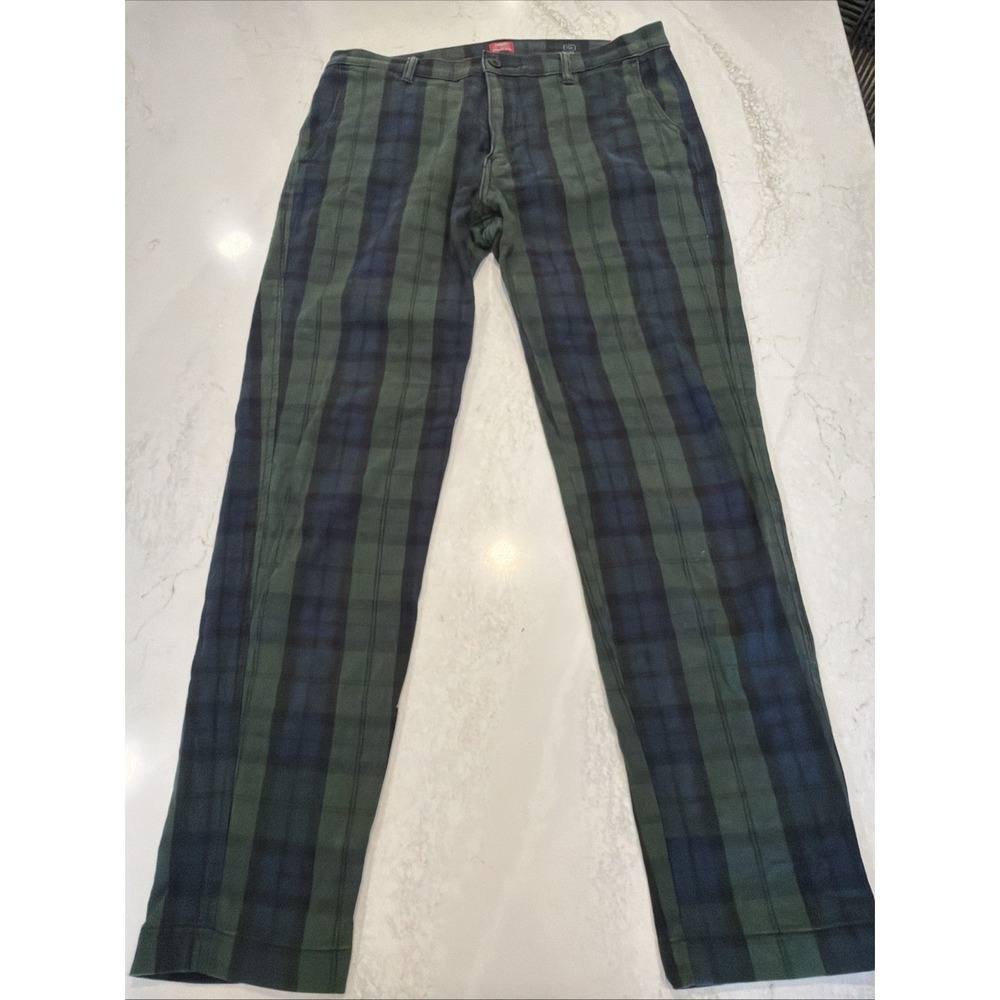 Levi's Men's XX Chino Standard Taper Tartan Plaid Pants, Size 33x32 Green Navy